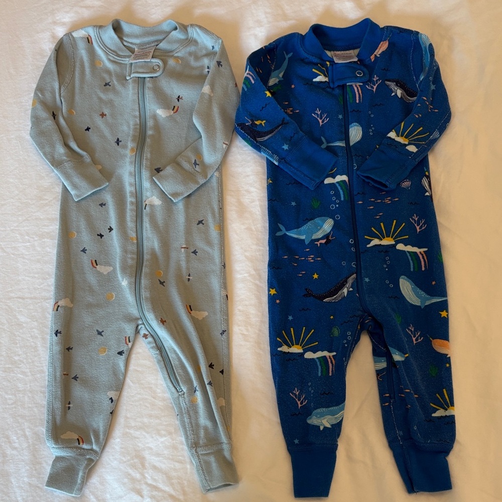 Hanna Andersson Set of 2 Zipper Onesies